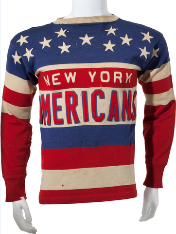 New York Americans Jersey game worn by Tommy Anderson