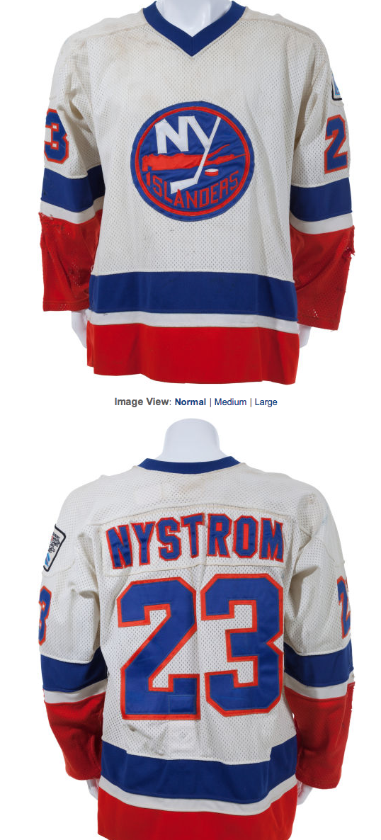 Bob Nystrom NY Islanders autographed jersey. Size Large.