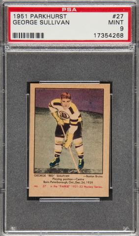 George Sullivan Hockey Card - No 27 Parkie - 1951 - PSA Mint 9