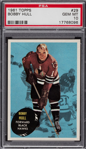 Bobby Hull Hockey Card - Topps - No 29 - 1961 - PSA Gem Mint 10