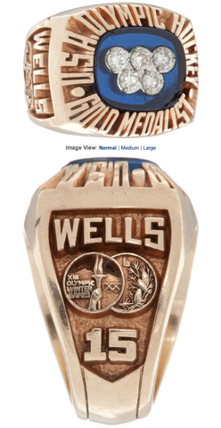 Miracle on Ice Olympic Hockey Ring Presented to Mark Wells 1980