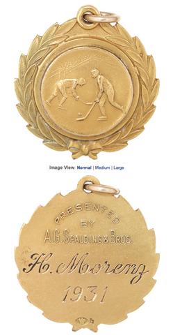 Hart Trophy Winner 1931 - Howie Morenz - Gold Pendant Award