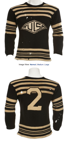 Tulsa Oilers Jersey worn by Harold "Slim" Halderson - circa 1933