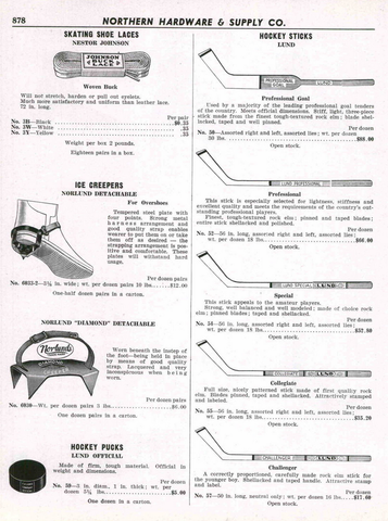 Lund Hockey Sticks Catalog - 1947