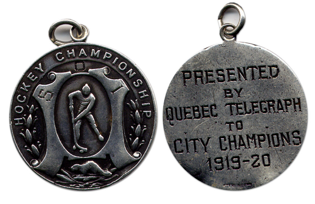 Quebec City Hockey Champions Medal 1920