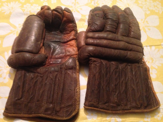 Antique Ice Hockey Gloves made by Winmore Sports Equipment 