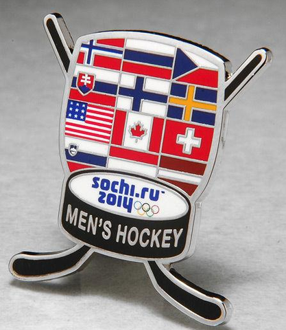 2014 Sochi Olympics Mens Ice Hockey Pin Badge - All Countries