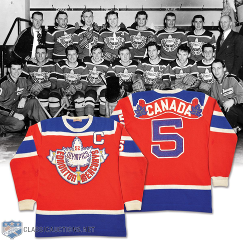 Billie Dawe Edmonton Mercurys Team Canada Jersey - 1952 Olympics