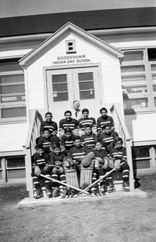 Gooderham Indian Day School Hockey Team of Cree Boys 1954
