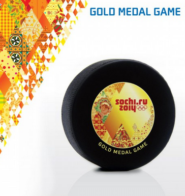 Gold Medal Game Puck - Sochi.ru 2014 Winter Olympic Games