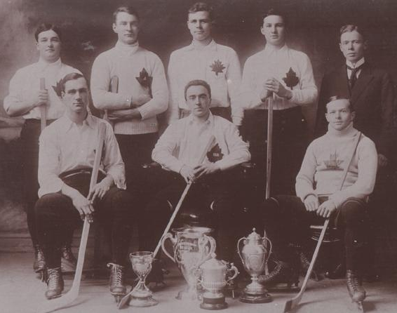 Oxford Canadians with their Trophy's circa 1911