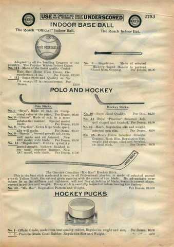 Antique Hockey Sticks Ad 1910 - Mic-Mac Hockey Stick