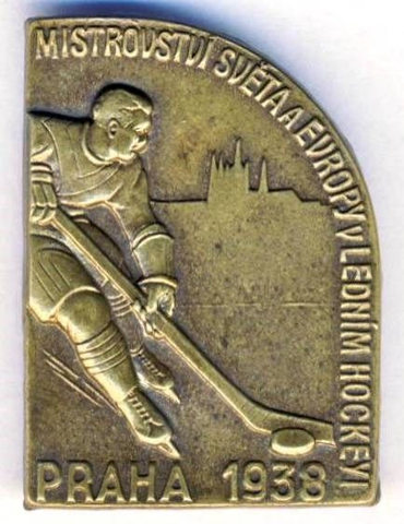Prague 1938 IIHF Ice Hockey World Championships Pin Badge