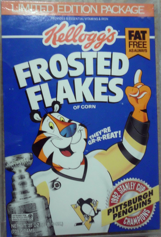 Tony the Tiger & Stanley Cup - Kellogg's Frosted Flakes Box 1992