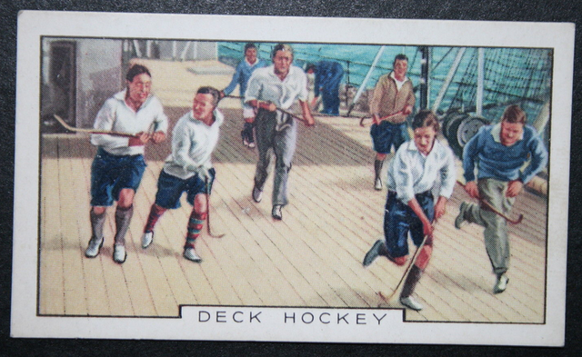 Antique Hockey Card Deck Hockey on Royal Navy H.M.S. Nelson 1937