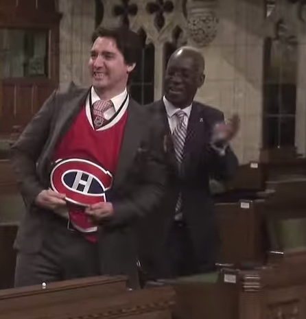 Justin Trudeau in a Montreal Canadiens Jersey - Rock The Sweater