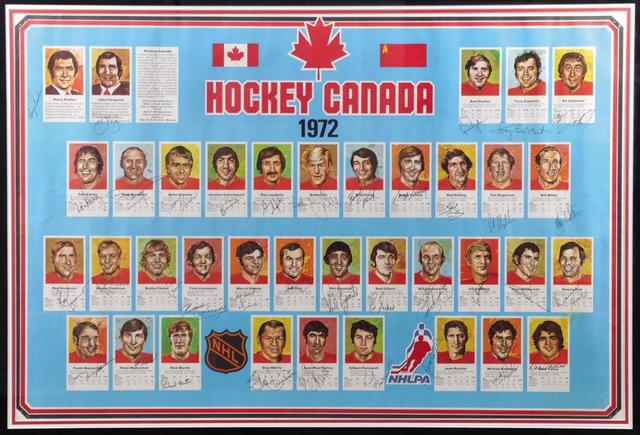 1972 Team Canada Summit Series Poster - 37 Autographs