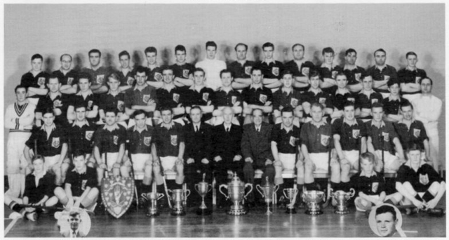 Lisnagarvey Hockey Club with Championship Trophies from 1958