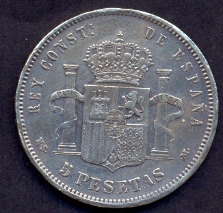 Coin 1885 Spain 1b
