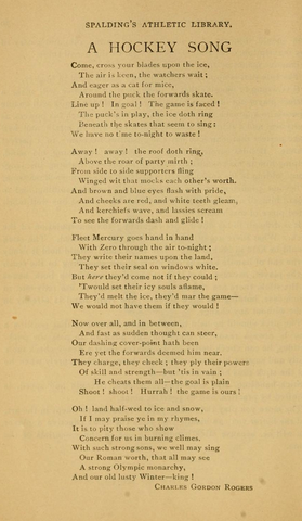 A Hockey Song by Charles Gordon Rodgers 1901
