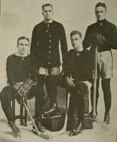 Hobey Baker with Princeton Teammates Kilner, Lee & Kuhn 1914