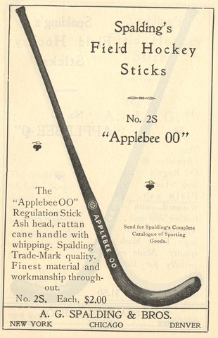 Spalding Field Hockey Stick - Model Applebee OO 1902