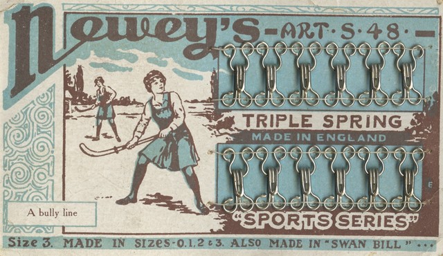 Newey's "Sport Series" Hooks & Eyes - 1920s Field Hockey