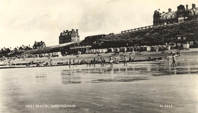 Beach Hockey at West Beach, Sheringham, North Norfolk 1930s