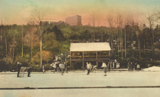 Ice Hockey Game on Lake Minausin - Pocono Manor Inn 1920s