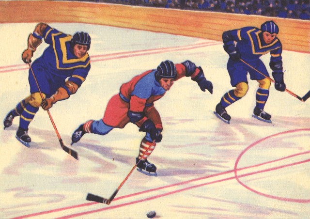Vintage Russia Ice Hockey Postcard 1962
