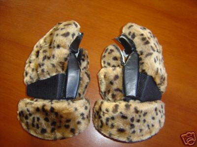 Fur Hockey Gloves - Leopard Fur Ice Hockey Gloves
