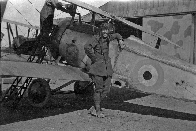 Frank Fredrickson with a Nieuport 17 Aircraft - Scotland 1918