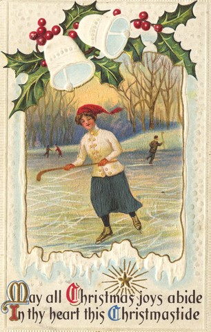 Antique Christmas Hockey Card - 1913 Christmastide