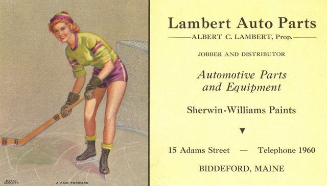 Vintage Hockey Postcard A Fair Forward - Lambert Auto Parts