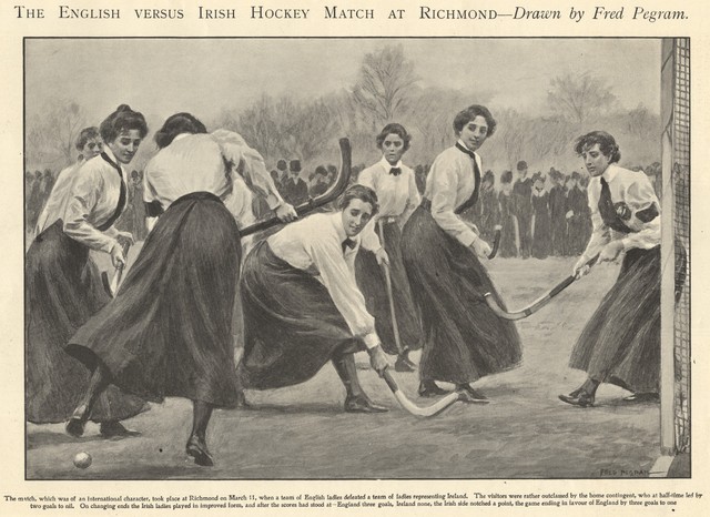 Antique Ladies Field Hockey - England vs Ireland 1901