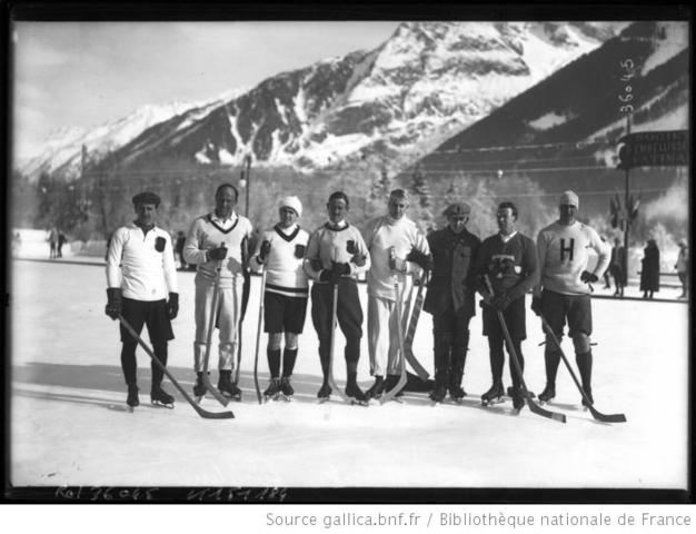 Ice Hockey Players at 1924 Winter Olympics in Chamonix, France