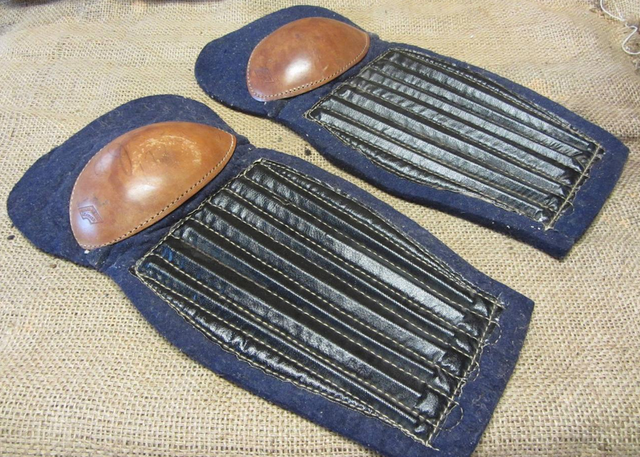 Antique Hockey Shin Guards - Leather & Felt