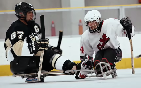 Sidney Crosby Plays Sledge Hockey 2014