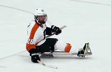 Claude Giroux Plays Sledge Hockey 2014