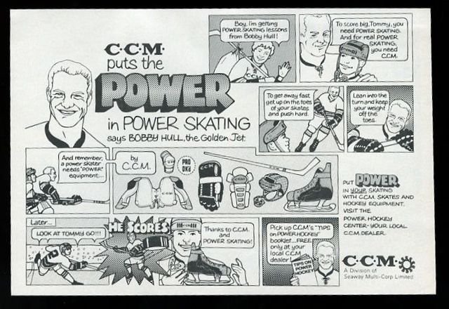 Vintage CCM Skates Ad - Bobby Hull Comic for CCM 1970