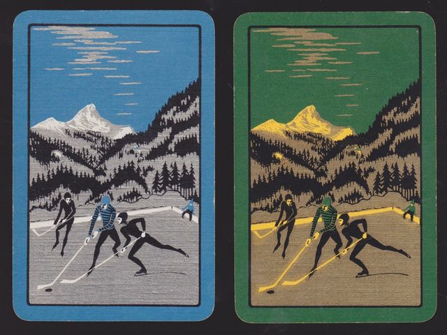 Art Deco English Playing Cards Hockey Themed 