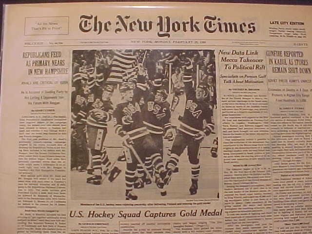 New York Times U.S. Hockey Squad Captures Gold Medal Feb 25,1980