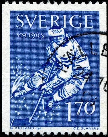Sweden Stamp for 1963 World Ice Hockey Championships