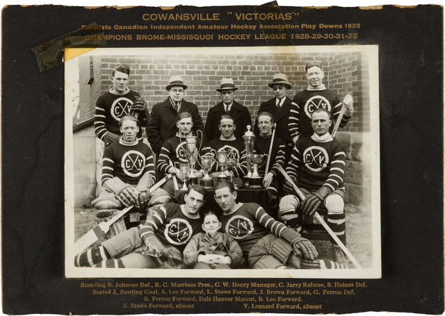 Cowansville Victorias Brome-Missisquoi Hockey League Champs 1932