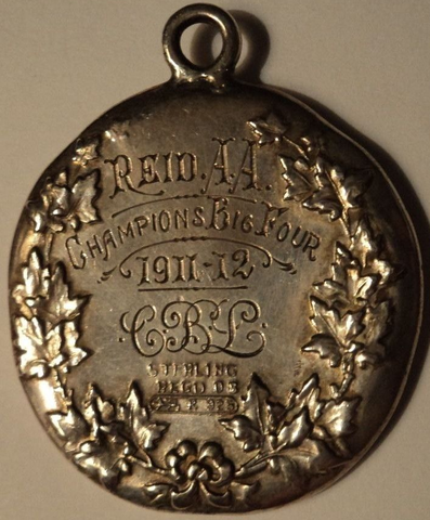 Antique Ice Hockey Medal 1912 - Champions Big Four - Reid.A.A.