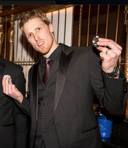 Marc Staal with Poker Chips @ New York Rangers Casino Night 2015