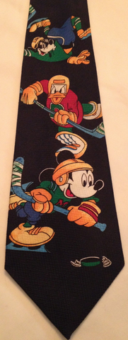 Hockey Necktie with Disney Characters - Goofy, Donald & Mickey