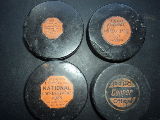 Vintage Hockey Pucks - Tyer Puck, Cooper Puck, CCM Puck