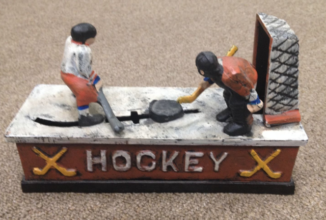 Hockey Piggy Bank / Antique Piggy Bank / Hockey Bank