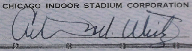 Arthur M Wirtz Autograph 1937 Chicago Black Hawks